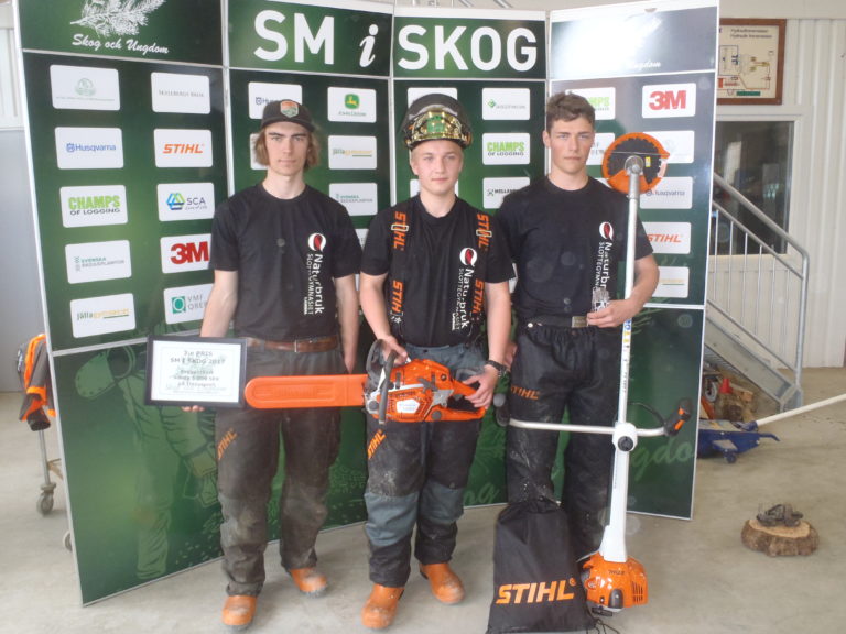 Vinnare från Skol- klassen; 1:a Elias Larsson, 2:a Daniel Westlund och 3:a Ossian Persson